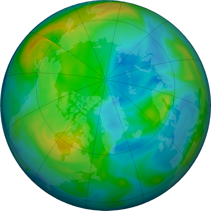 Arctic ozone map for 23 November 2023
